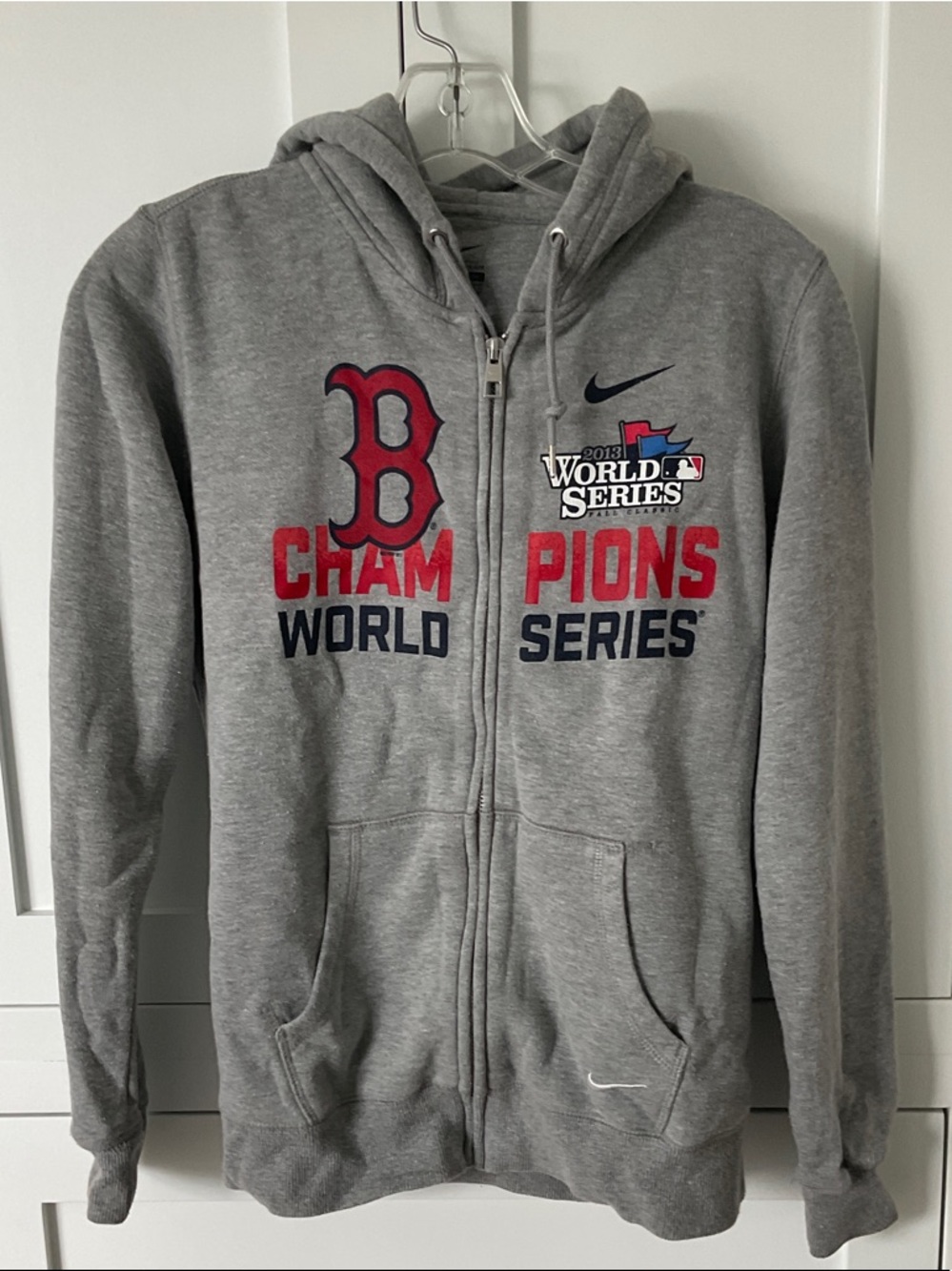 Nike Gray Boston Red Sox World Series Champions Zip Hoodie
